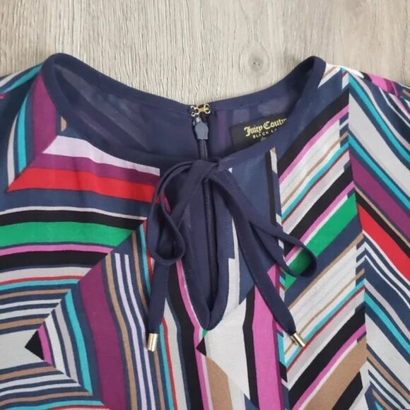 Juicy Couture Black Label Women's XS Colourful Geo Abstract Peasant Maxi Dress - Picture 8 of 16